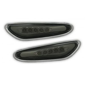 Čir&eacute; bočn&iacute; blikače BMW E46 01-05 &ndash; LED, čern&yacute; chrom