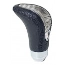 Hlavice řadic&iacute; p&aacute;ky &ndash; čern&aacute; kůže/chrom