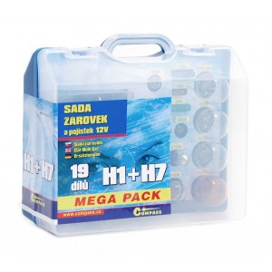 Ž&aacute;rovky 12V servisn&iacute; box MEGA H1+H7+pojistky