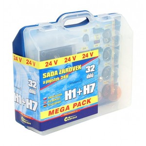 Ž&aacute;rovky 24V servisn&iacute; box MEGA H1+H7+pojistky
