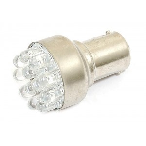 Žárovka 12LED 12V Ba15s červená