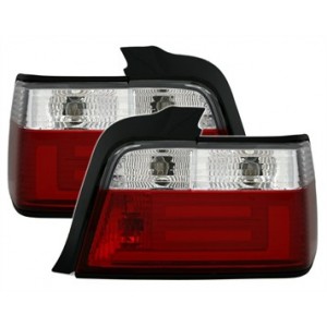 Čir&aacute; světla BMW E36 Lim. 92-98 &ndash; LED, červen&aacute;/krystal