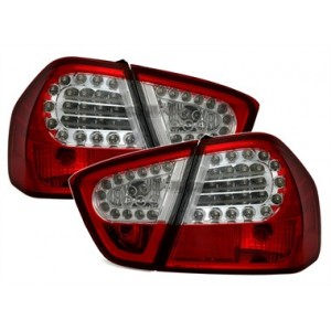 Zadn&iacute; čir&aacute; světla BMW E90 3er Lim. 05-08 &ndash; LED, červen&aacute;/krystal