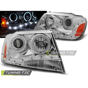 Předn&iacute; světla Jeep Grand Cherokee 99-05 s denn&iacute;m sv&iacute;cen&iacute;m &ndash; chrom
