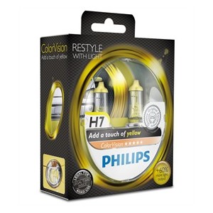 Autož&aacute;rovky Philips H7 Color Vision žlut&eacute; 12V 55W