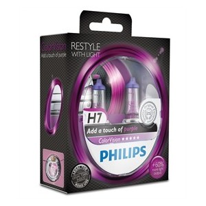 Autož&aacute;rovky Philips H7 Color Vision růžov&eacute; 12V 55W