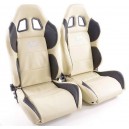 Sportovn&iacute; sedačka FK &ndash; b&eacute;žov&aacute;/čern&aacute; koženka