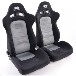 Sportovn&iacute; sedačka FK &ndash; &scaron;ed&aacute;/čern&aacute; l&aacute;tka