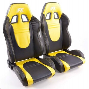 Sportovn&iacute; sedačka RACE &ndash; žlut&aacute;/čern&aacute; koženka