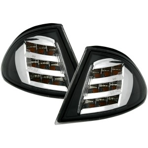 LED předn&iacute; blikače BMW E46 Lim.+Touring 98-01 chrom/čern&aacute;
