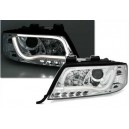 Předn&iacute; čir&aacute; světla Audi A6 4B 01-04 TUBE LIGHTS, chrom
