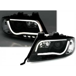 Audi A6 4B (01-04) předn&iacute; světla TUBE LIGHTS DRL, čern&aacute;