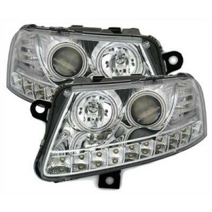 Audi A6 C6 4F (04-08) předn&iacute; světla CCFL ANGEL EYES, chrom