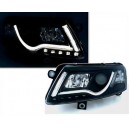 Předn&iacute; světla Audi A6 4F 04-11 TUBE LIGHTS, čern&aacute;