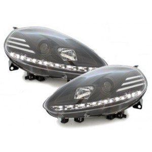 Předn&iacute; světla D-LITE Fiat Punto EVO 09-12, čern&aacute;