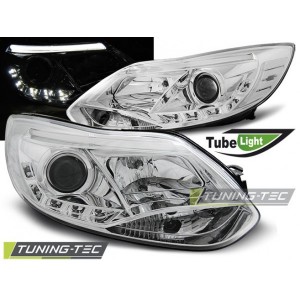 Předn&iacute; čir&aacute; světla Ford Focus MK3 11-14 TUBE LIGHTS chrom
