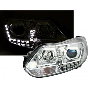 Předn&iacute; čir&aacute; světla Ford Focus MK3 11-14 DAYLIGHT chrom