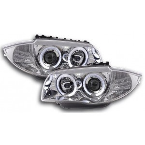 BMW 1 E87/E81/82/88 předn&iacute; světla LED ANGEL EYES, chrom