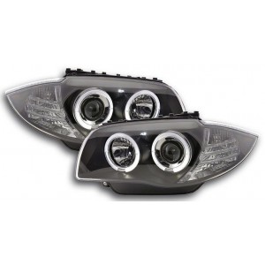 BMW 1 E87/E81/82/88 předn&iacute; světla LED ANGEL EYES, čern&aacute;
