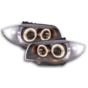 BMW 1 E87/E81/82/88 předn&iacute; světla ANGEL EYES, čern&aacute;