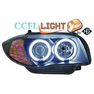 BMW 1 E87/E81/82/88 předn&iacute; světla CCFL ANGEL EYES, čern&aacute;