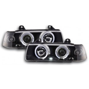 BMW E36 Coupe/Cabrio předn&iacute; světla LED ANGEL EYES, čern&aacute;