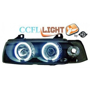 BMW E36 Lim./Touring/Compact předn&iacute; světla CCFL ANGEL EYES, čern&aacute;