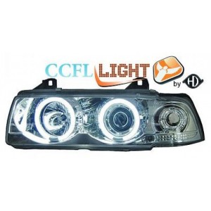 BMW E36 Lim./Touring/Compact předn&iacute; světla CCFL ANGEL EYES, chrom