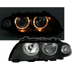 BMW E46 Lim./Touring předn&iacute; světla ANGEL EYES, čern&aacute;