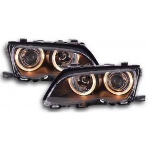 BMW E46 Lim./Touring předn&iacute; světla LED ANGEL EYES, čern&aacute;