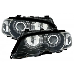 BMW E46 Coupe/Cabrio předn&iacute; světla CCFL ANGEL EYES, čern&aacute;