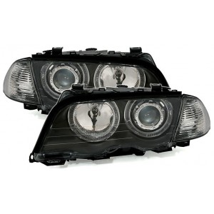 BMW E46 Lim./Touring předn&iacute; světla LED ANGEL EYES, čern&aacute;
