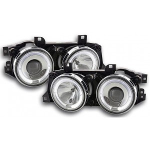 BMW E32 předn&iacute; světla LED ANGEL EYES, chrom
