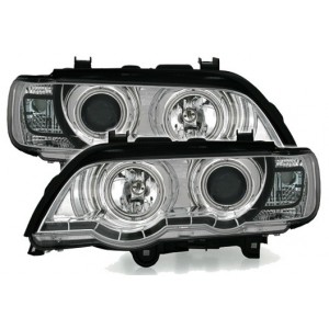 Předn&iacute; světla BMW X5 E53 99-03 CCFL, chrom