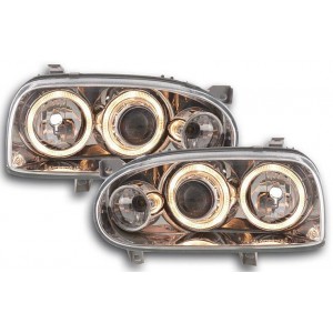 Předn&iacute; čir&aacute; světla VW Golf III 92-98 XENON, chrom