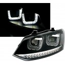 Předn&iacute; čir&aacute; světla VW Polo 6R 09-14 U TUBE, čern&aacute;