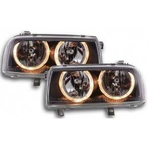 VW Vento (91-98) předn&iacute; světla ANGEL EYES, čern&aacute;