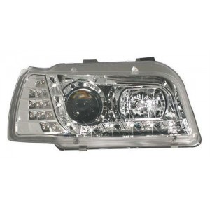 Předn&iacute; světla DEVIL EYES Renault Clio I 90-96 chrom, LED blinkr