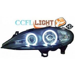 Předn&iacute; čir&aacute; světla Renault Megane 99-02 CCFL, čern&aacute;