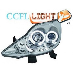 Předn&iacute; čir&aacute; světla Peugeot 107 05-11 CCFL, chrom