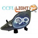 Předn&iacute; čir&aacute; světla Peugeot 107 05-11 CCFL, čern&aacute;