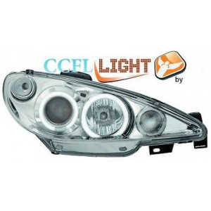 Čir&aacute; optika Peugeot 206 02-07 CCFL, chrom