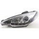 Přední světla DEVIL EYES Peugeot 206 98-07, chrom