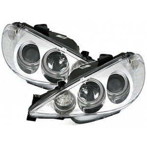 Čir&aacute; optika Peugeot 206 98-07 CCFL, chrom