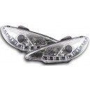 Předn&iacute; světla Peugeot 206 98-07 s denn&iacute;m sv&iacute;cen&iacute;m, chrom