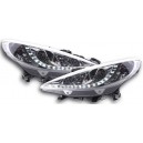 Předn&iacute; světla Peugeot 207 06-10 s denn&iacute;m sv&iacute;cen&iacute;m, chrom