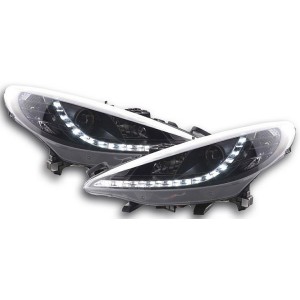 Předn&iacute; světla Peugeot 207 06-10 s denn&iacute;m sv&iacute;cen&iacute;m, čern&aacute;