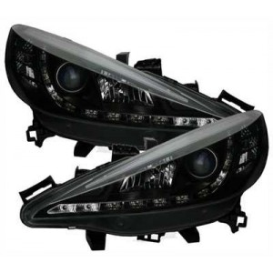 Předn&iacute; světla DEVIL EYES Peugeot 207 06-10, čern&aacute;