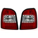 Zadn&iacute; čir&aacute; světla Audi A4 B5 Avant 95-01 LED, červen&aacute;/krystal