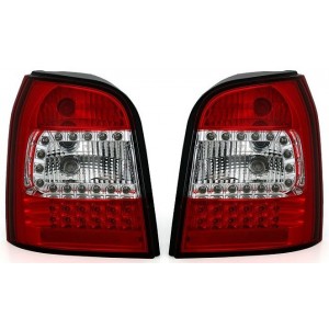 Zadn&iacute; čir&aacute; světla Audi A4 B5 Avant 95-01 LED, červen&aacute;/krystal